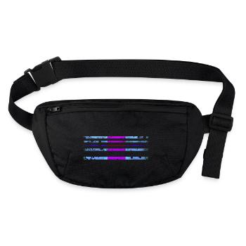 Stripe Decoration - Horizontal Pattern - Stanley/Stella recycled Hip Bag  - black - Front