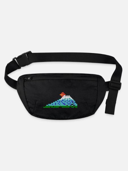 Fuji Mural Mosaic Sento Onsen Japan Love - Stanley/Stella recycled Hip Bag  - black - Front
