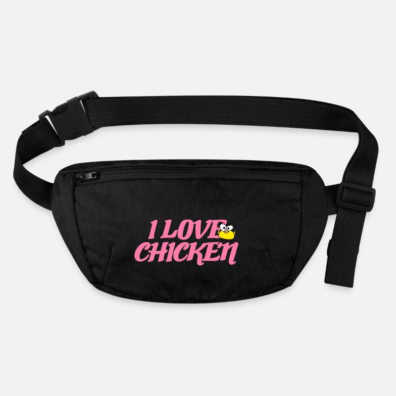 Yellow Chicken I love chicken Stanley/Stella recycled Hip Bag 