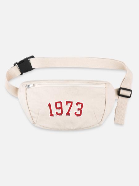 Année de naissance sport 1973 - Sac banane recyclé Stanley/Stella - blanc naturel - Devant