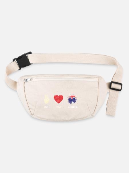 Down Under Kangaroo Pride Work and Travel - Stanley/Stella recycled Hip Bag  - natural - Front