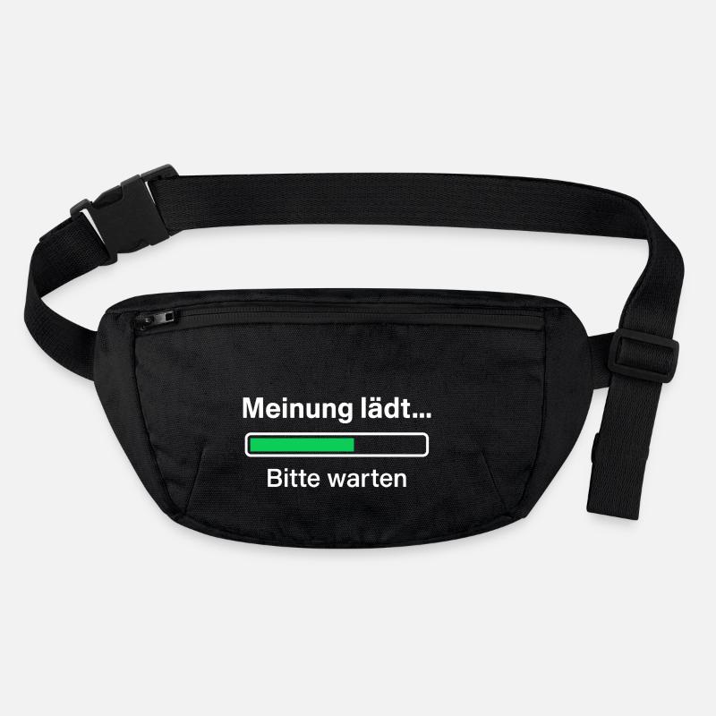 Meinung lädt … Bitte warten – Sarkastisches Shirt - Stanley/Stella recycelte Gürteltasche - Schwarz