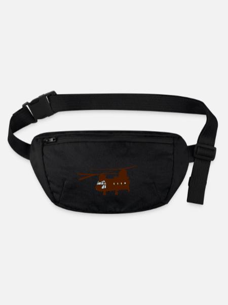 helicopter - Stanley/Stella recycled Hip Bag  - black - Front
