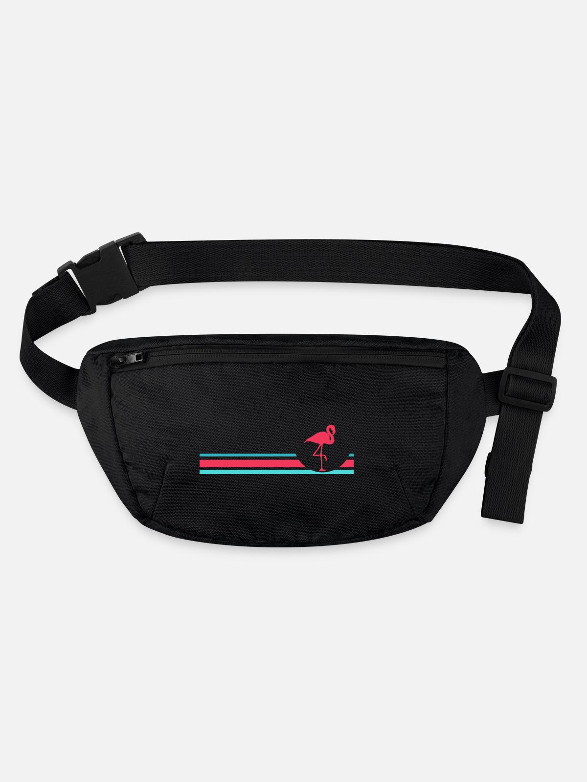 Flamingo - Sac banane recyclé Stanley/Stella - noir - Devant