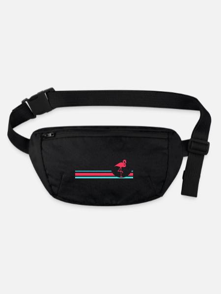 Flamingo - Sac banane recyclé Stanley/Stella - noir - Devant