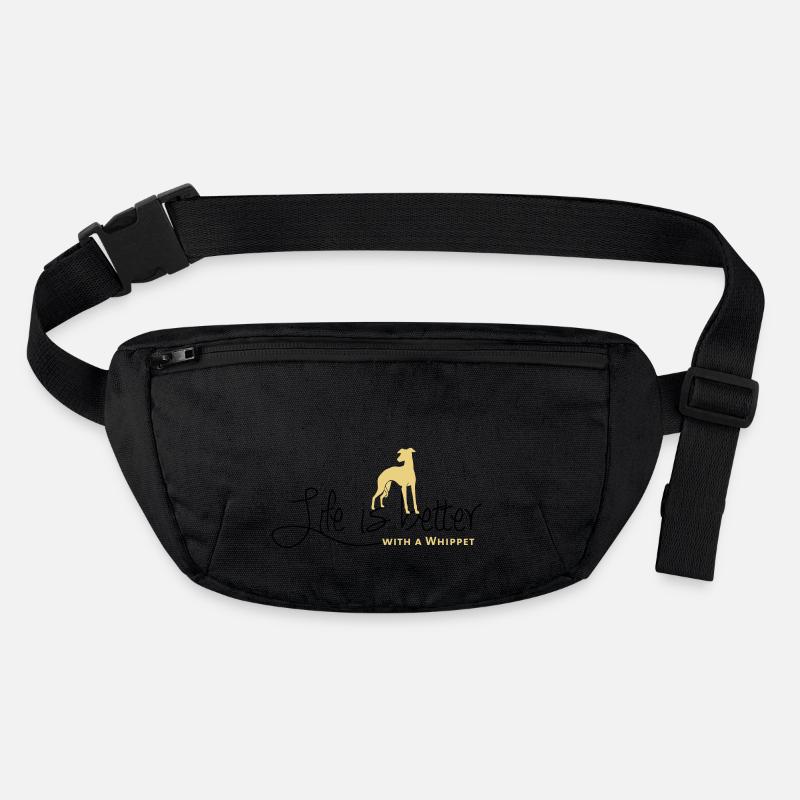 Life is better with a Whippet - Stanley/Stella recycelte Gürteltasche - Schwarz