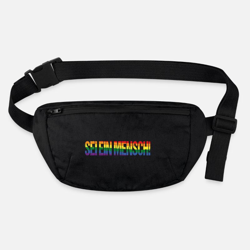 Sei ein Mensch! Pride Flag Stanley/Stella recycelte Gürteltasche
