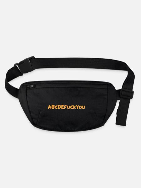 ABC Alphabet Statement Fuck You Humor - Stanley/Stella recycled Hip Bag  - black - Front