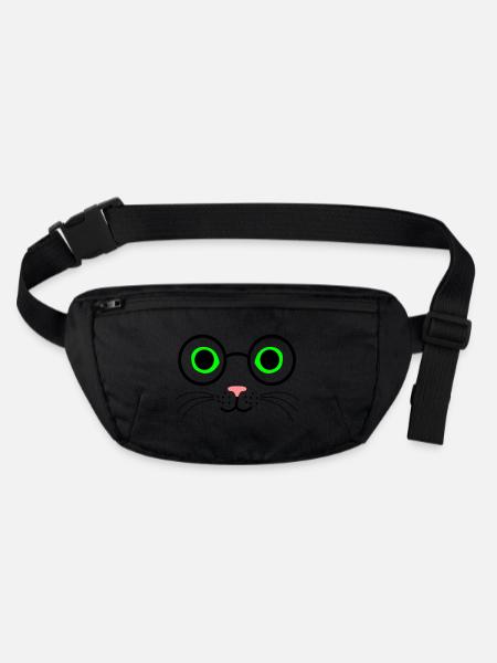 Cat eyeglasses - Stanley/Stella recycled Hip Bag  - black - Front