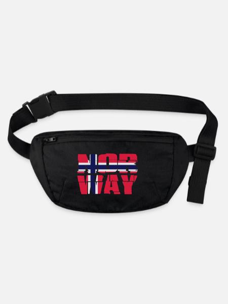 Norway Flag - Stanley/Stella recycled Hip Bag  - black - Front