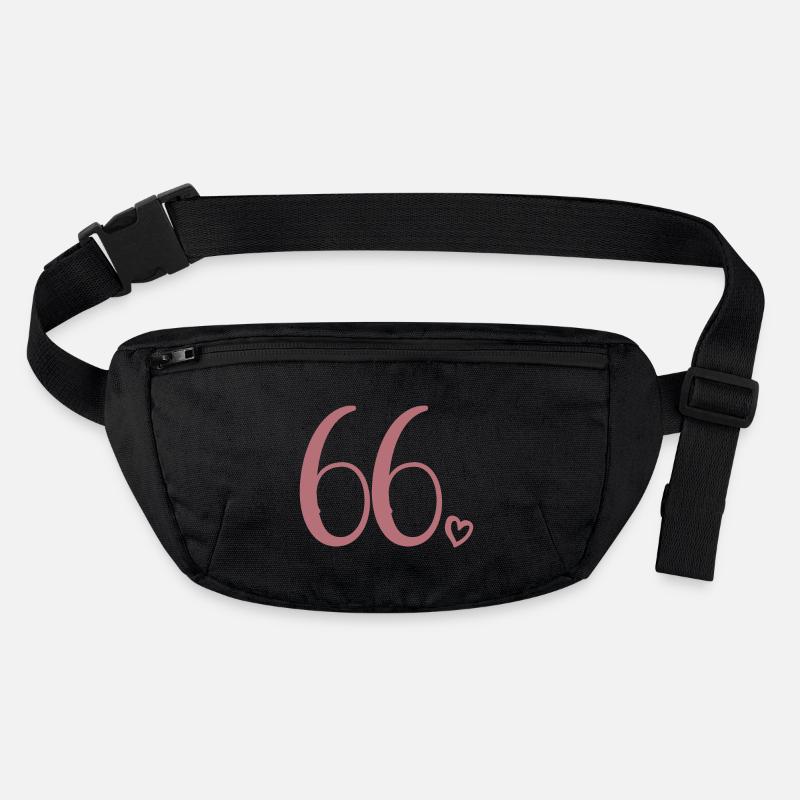 Süße Nummer 66, 66 Jahre alt, 66. Geburtstag Geschenk Stanley/Stella recycelte Gürteltasche