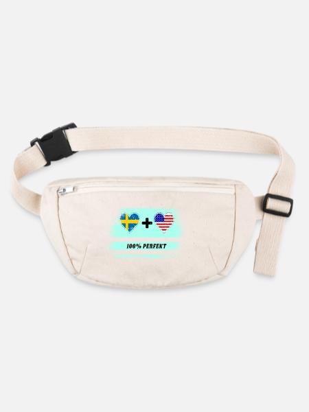 USA et Suède 100% parfait / cadeau - Sac banane recyclé Stanley/Stella - blanc naturel - Devant