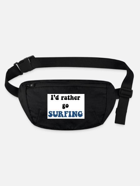 SURF-AUFKLEBER - Stanley/Stella recycelte Gürteltasche - Schwarz - Vorne