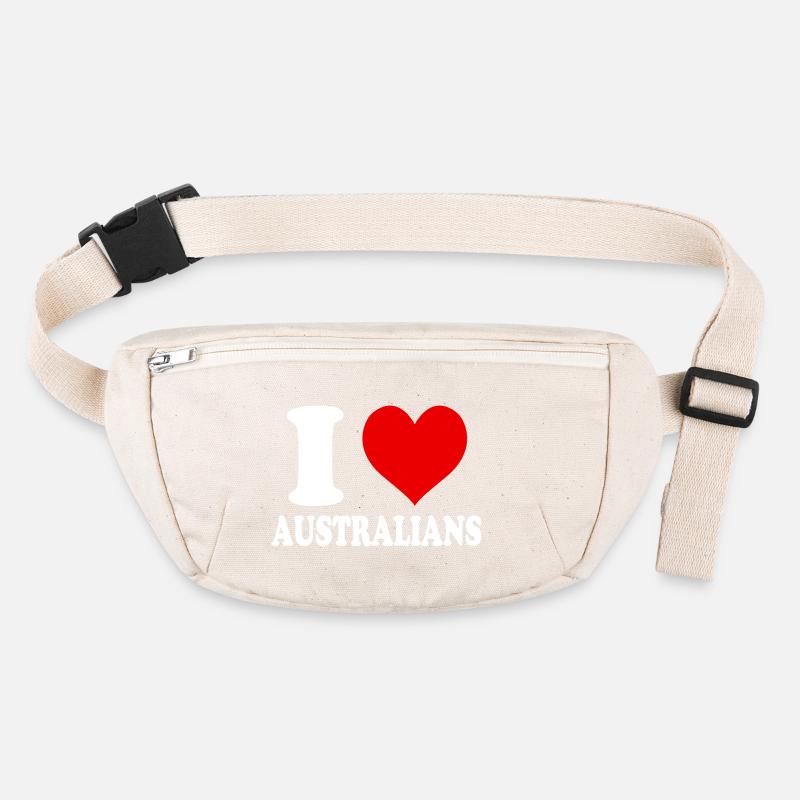 I Love Australians Heart Funny Witty Stanley/Stella recycled Hip Bag 