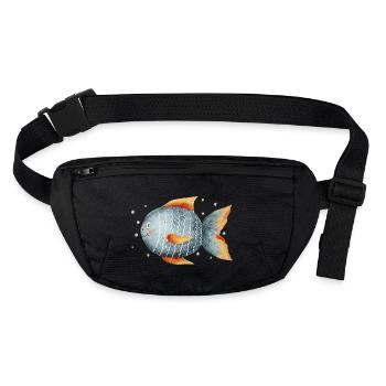 Sweet fish with bubbles - Stanley/Stella recycled Hip Bag  - black - Front