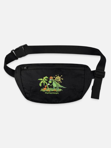 Investigatosaurus - Stanley/Stella recycelte Gürteltasche - Schwarz - Vorne