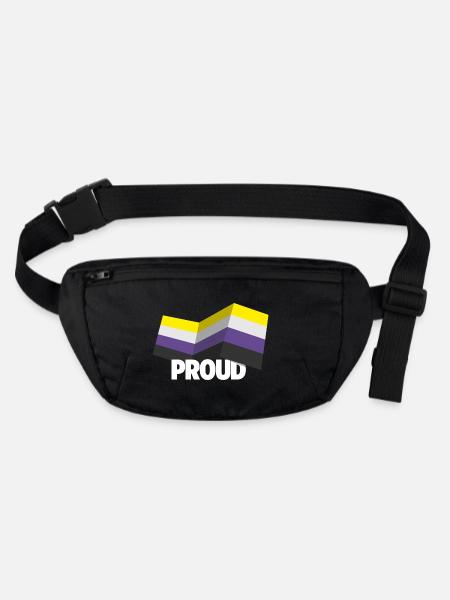 PROUD 2025 Non Binary - Stanley/Stella recycelte Gürteltasche - Schwarz - Vorne