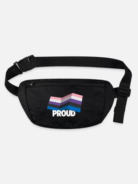 PROUD 2025 Genderfluid - Stanley/Stella recycelte Gürteltasche - Schwarz - Vorne