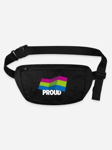 PROUD 2025 Polysexuell - Stanley/Stella recycelte Gürteltasche - Schwarz - Vorne