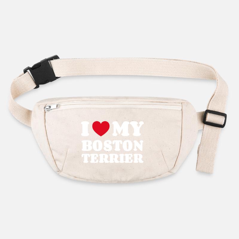 J’aime mon Boston Terrier cadeau Propriétaire de chien Sac banane recyclé Stanley/Stella