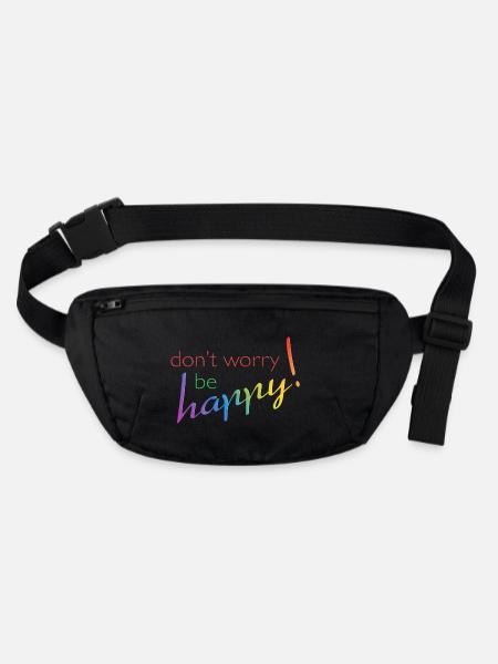 ne vous inquiétez pas - être heureux - Sac banane recyclé Stanley/Stella - noir - Devant