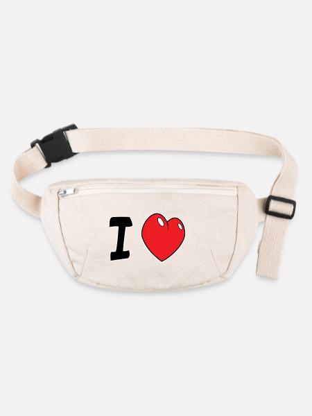 i love - Sac banane recyclé Stanley/Stella - blanc naturel - Devant
