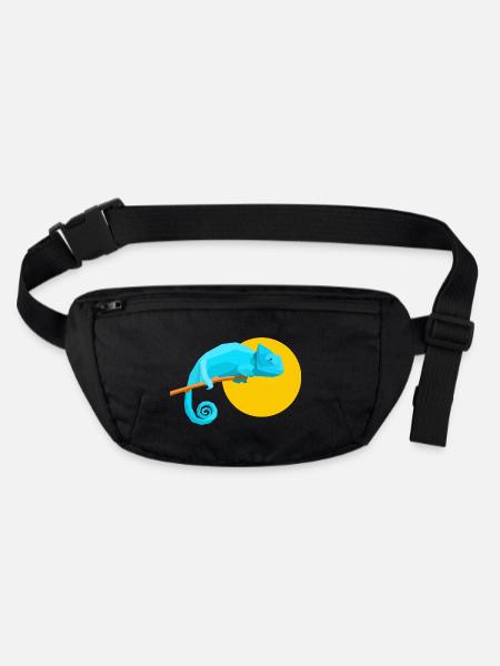 Geometric Chameleon - Stanley/Stella recycelte Gürteltasche - Schwarz - Vorne