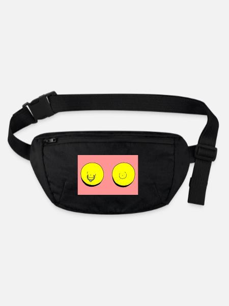 lemon piercing red - Stanley/Stella recycled Hip Bag  - black - Front