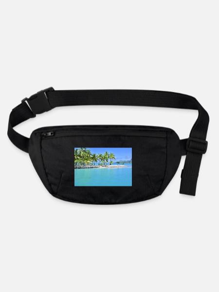 Lagon de Bora Bora - Sac banane recyclé Stanley/Stella - noir - Devant