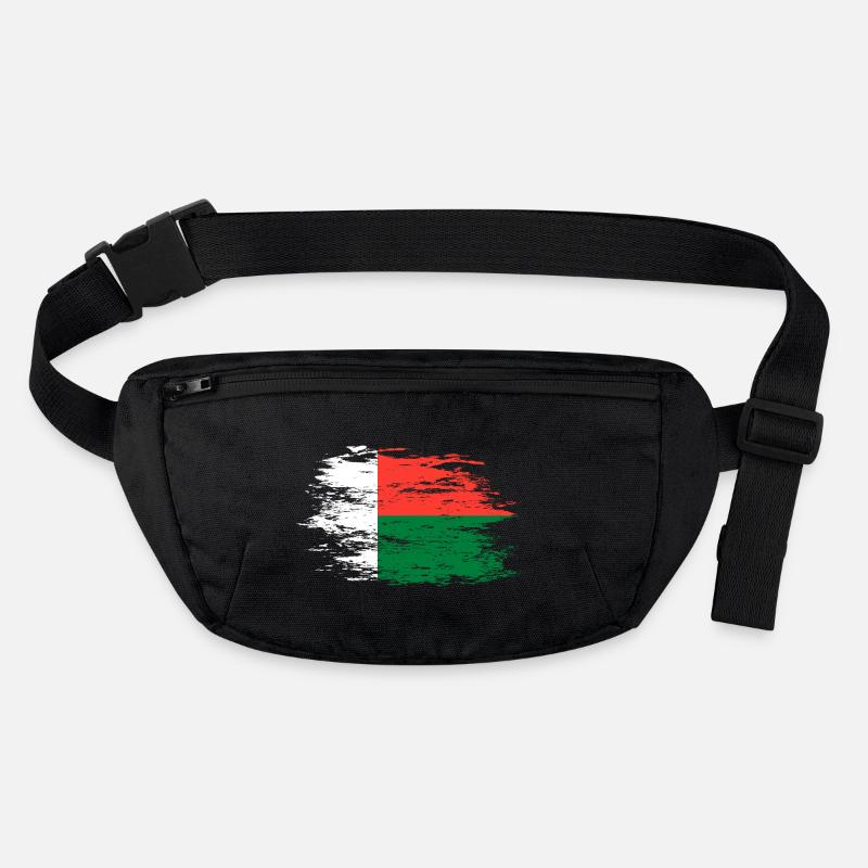 Madagascar flag used - Stanley/Stella recycled Hip Bag  - black