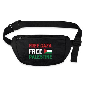 FREE Gaza FREE Palestine - Sac banane recyclé Stanley/Stella - noir - Devant