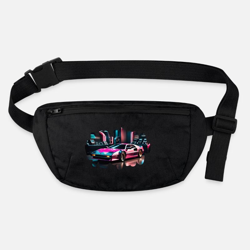 Retro Synthwave Sports Car Stanley/Stella recycled Hip Bag 