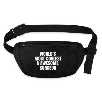 World's most coolest and awesome surgeon - Stanley/Stella recycled Hip Bag  - black - Front