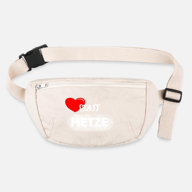 Herz statt Hetze Anti Rassismus Design Stanley/Stella recycelte Gürteltasche
