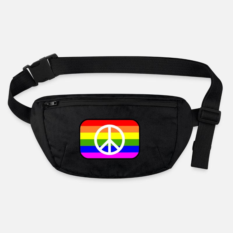 Peace zeichen auf LGBT Regenbogen flagge Stanley/Stella recycelte Gürteltasche
