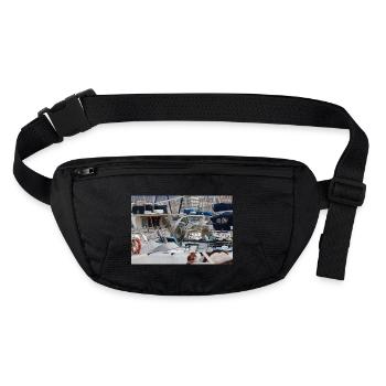 Fishing Boats - Stanley/Stella recycled Hip Bag  - black - Front