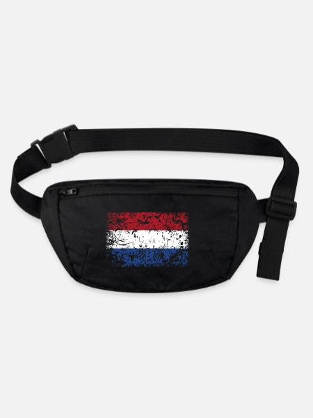 Drapeau des Pays-Bas VINTAGE - Sac banane recyclé Stanley/Stella - noir - Devant