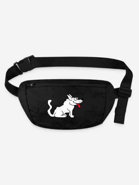 Cher chien tire la langue joyeusement - Sac banane recyclé Stanley/Stella - noir - Devant