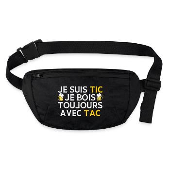 Je Suis Tic Je Bois Toujours Avec Tac Duo Drole - Sac banane recyclé Stanley/Stella - noir - Devant