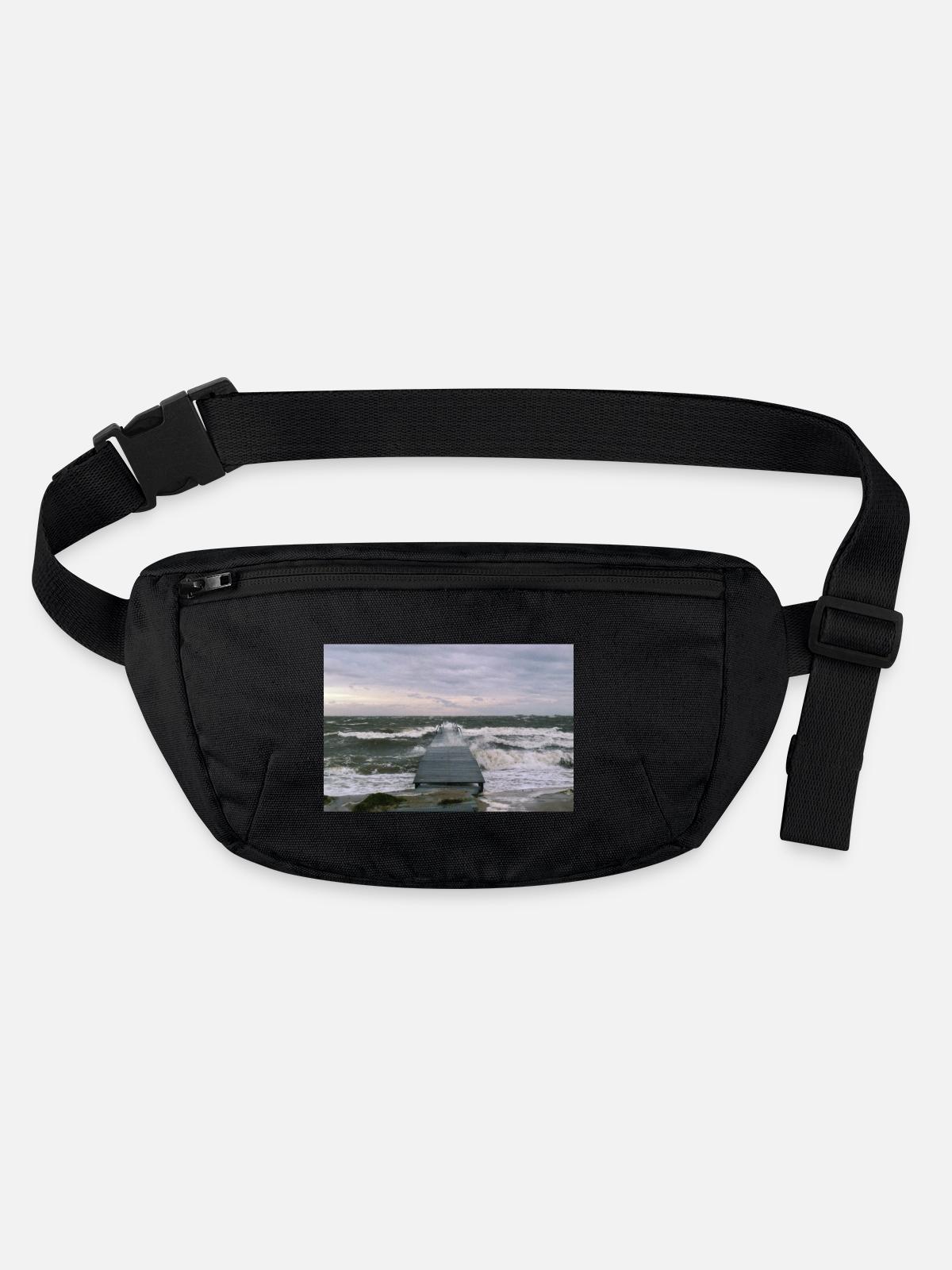 Storm - Stanley/Stella recycled Hip Bag - black - Front