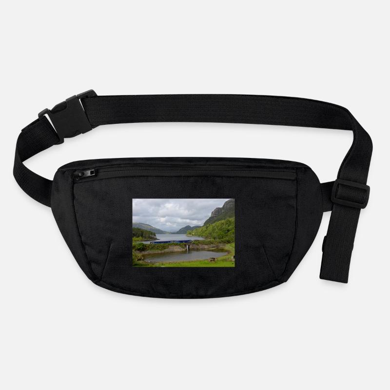 ScotRail train passing Scottish Loch Stanley/Stella recycled Hip Bag 