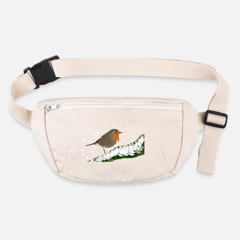 Rotkehlchen Wintermotiv Schnee Vogel Ast Stanley/Stella recycelte Gürteltasche