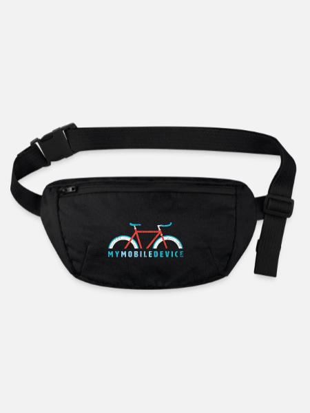 Fixie – My Mobile Device is my Single Speed Bike - Stanley/Stella recycelte Gürteltasche - Schwarz - Vorne