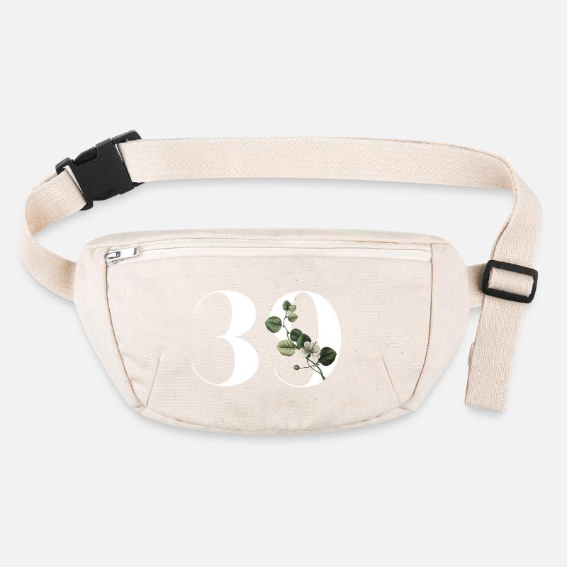 Numéro 39 floral vert - 39e anniversaire floral Sac banane recyclé Stanley/Stella