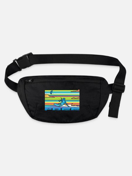 Kitesurf - Stanley/Stella recycelte Gürteltasche - Schwarz - Vorne