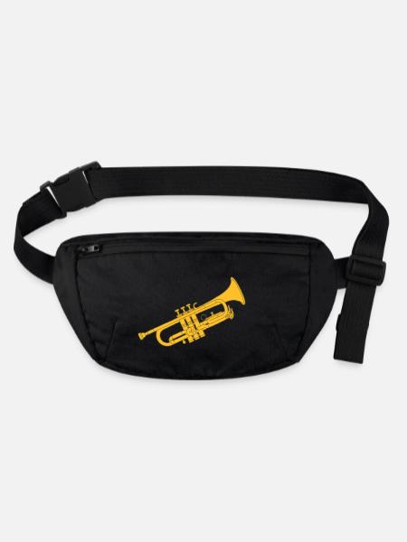 Trumpet brass instrument 2 - Stanley/Stella recycled Hip Bag  - black - Front