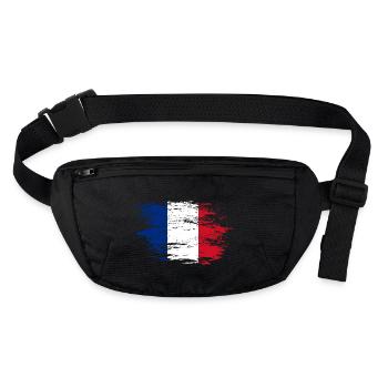 Drapeau de la France utilisé - Sac banane recyclé Stanley/Stella - noir - Devant