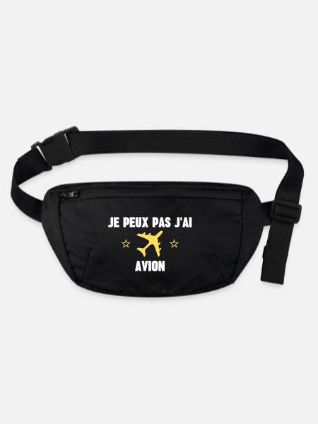 je peux pas j'ai avion - Sac banane recyclé Stanley/Stella - noir - Devant