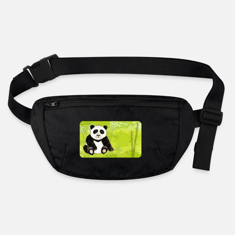 Panda assis ours dans une forêt de bambous verts Sac banane recyclé Stanley/Stella