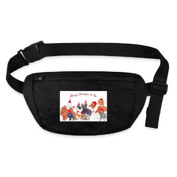 Chiens de Noël 1 autocollant - Sac banane recyclé Stanley/Stella - noir - Devant
